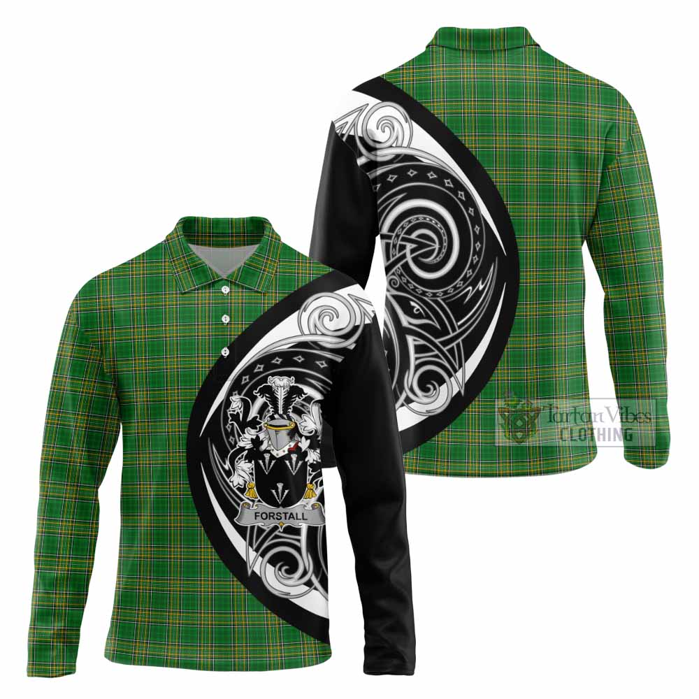 Forstall Irish Clan Long Sleeve Polo Shirt Celtic Circle Style - Tartan Vibes Clothing