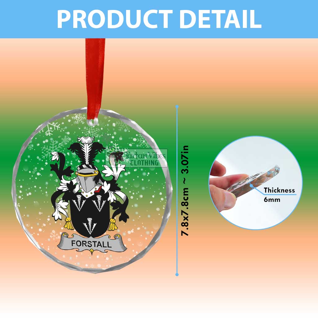 Forstall Irish Clan Christmas Glass Ornament with Coat of Arms - 2D-tartanvibesclothing