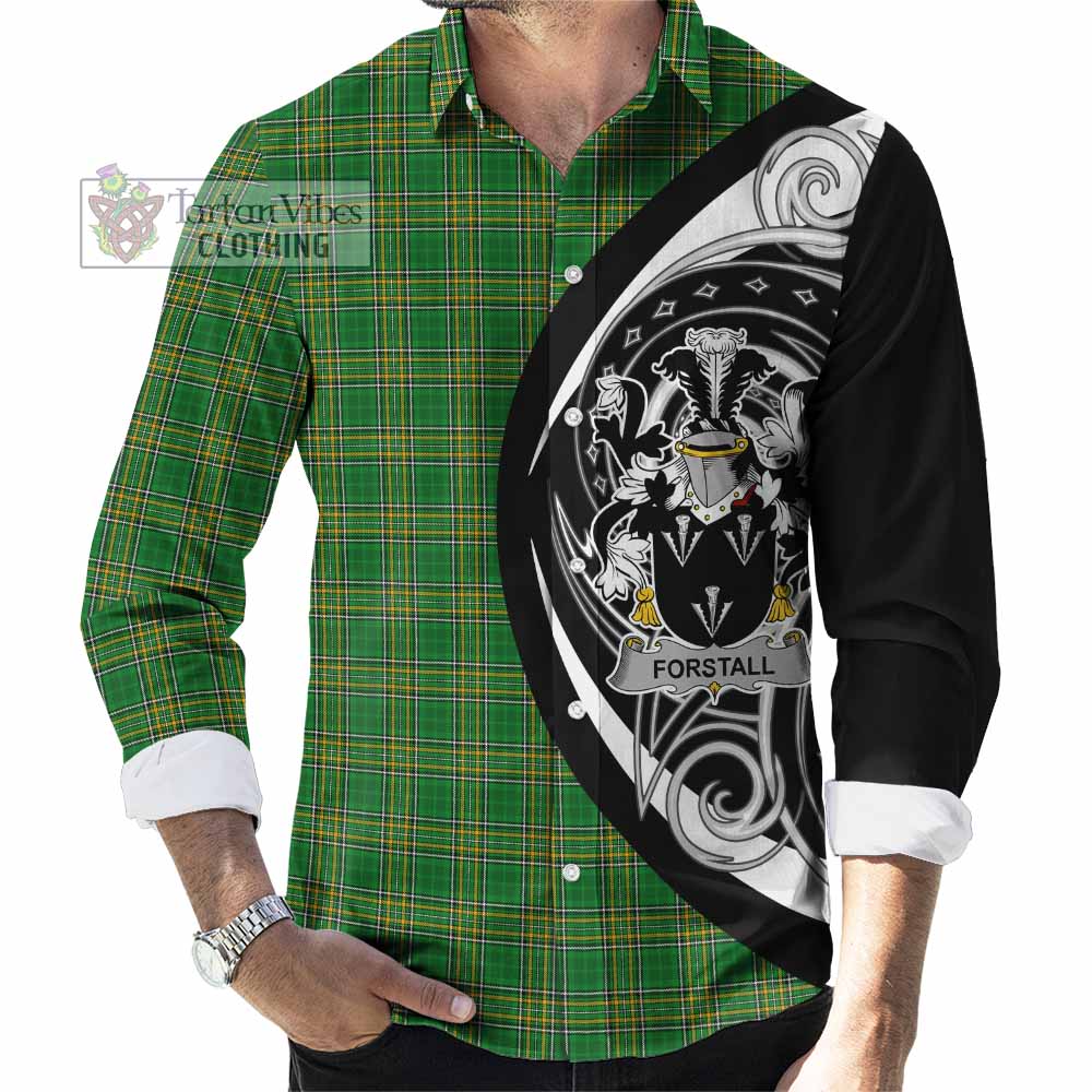 Forstall Irish Clan Long Sleeve Button Shirt Celtic Circle Style - Tartan Vibes Clothing