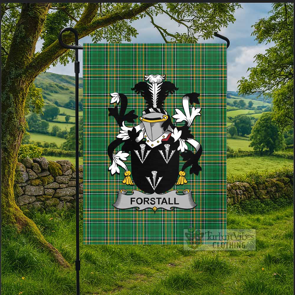 Forstall Irish Clan Tartan Flag with Coat of Arms