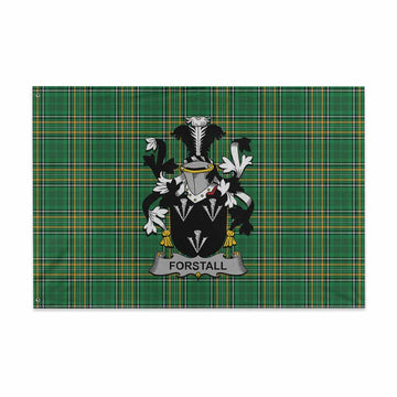 Tartan Vibes Clothing Forstall Irish Clan Tartan House Flag with Coat of Arms