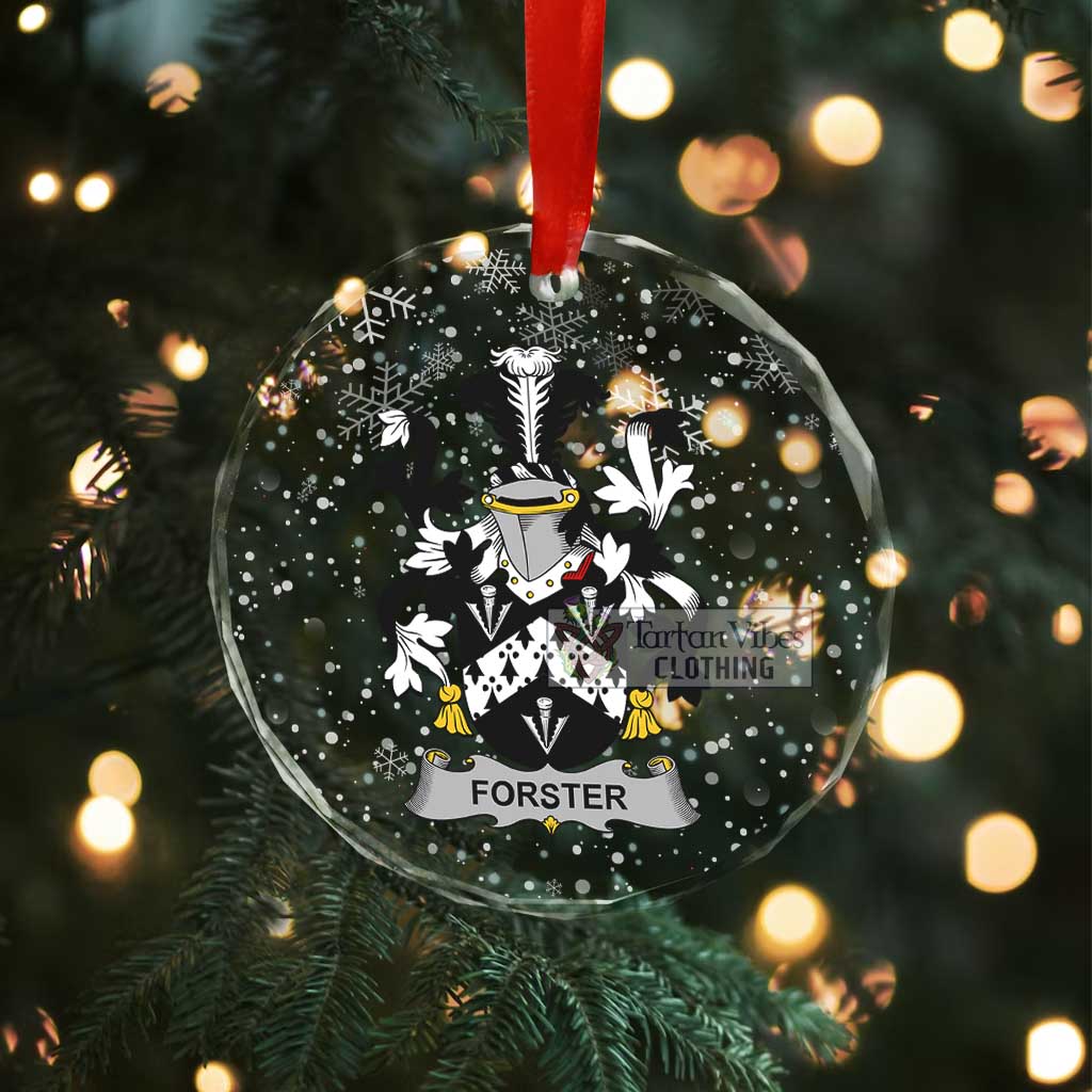 Forster Irish Clan Christmas Glass Ornament with Coat of Arms - 2D-tartanvibesclothing