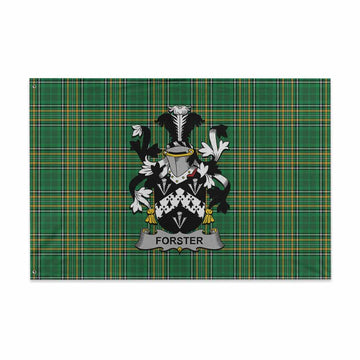Forster Irish Clan Tartan House Flag with Coat of Arms