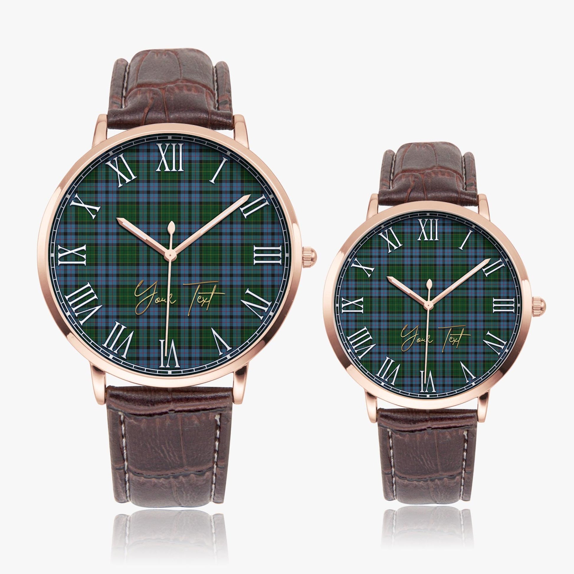 Forsyth Tartan Personalized Your Text Leather Trap Quartz Watch - Tartan Vibes Clothing