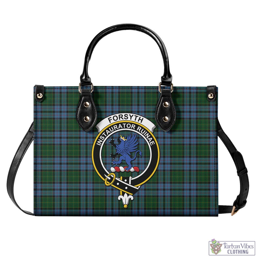 Forsyth Tartan Luxury Leather Handbags with Family Crest - Tartan Vibes Clothing
