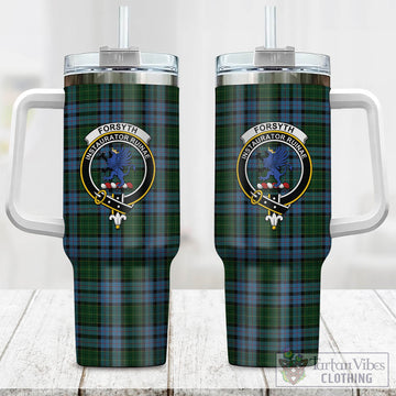 Forsyth Tartan Tumbler with Handle with Family Crest One Size 40 OZ - Tartan Vibes Clothing