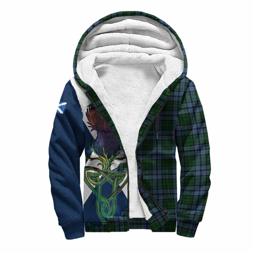 Forsyth Tartan Family Crest Sherpa Hoodie Scottish Thistle Celtic Inspired Unisex S - Tartan Vibes Clothing