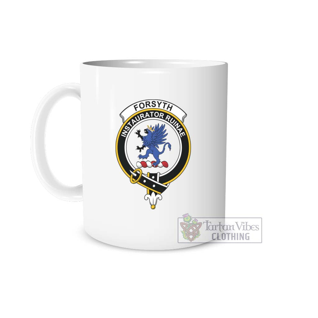 Forsyth Family Crest Ceramic Mug White - 2D-tartanvibesclothing