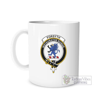 Forsyth Family Crest Ceramic Mug White - 2D-tartanvibesclothing