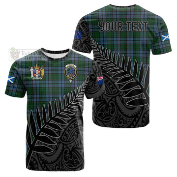 Forsyth Crest Tartan Cotton T-shirt with New Zealand Silver Fern Half Style