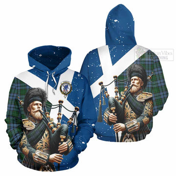 Forsyth Tartan Hoodie with Family Crest Scottish Bagpiper Vibes Zip Hoodie - Tartan Vibes Clothing