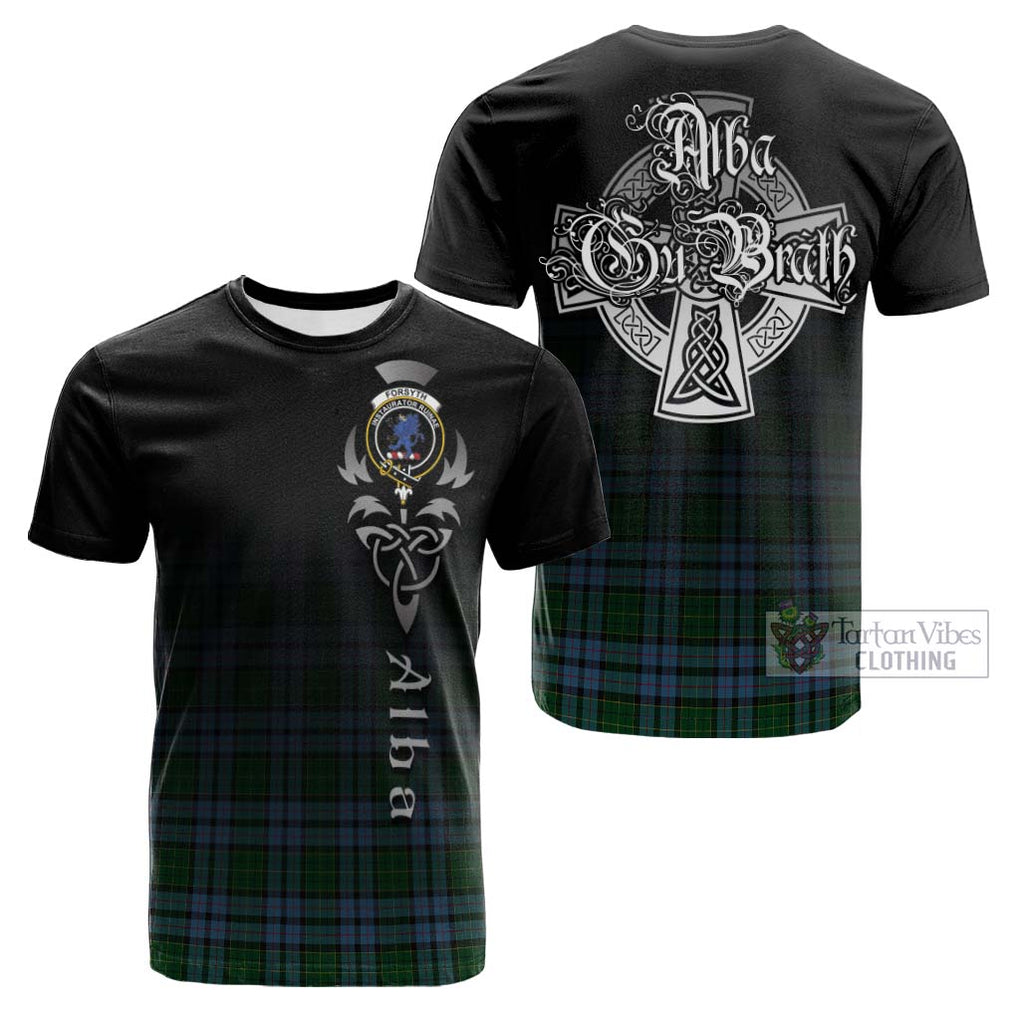 Forsyth Tartan Cotton T-shirt Featuring Alba Gu Brath Family Crest Celtic Inspired Kid's Shirt - Tartan Vibes Clothing