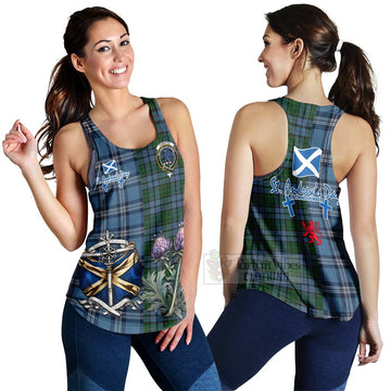 Forsyth Tartan Women's Racerback Tanks Happy St. Andrew's Day Half Tartan Style 4XL - Tartan Vibes Clothing