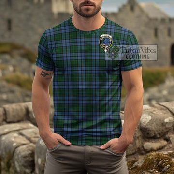 Forsyth Tartan Cotton T-Shirt with Family Crest Men's Shirt - Tartanvibesclothing Shop