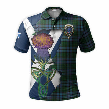 Tartan Vibes Clothing Forsyth Tartan Family Crest Polo Shirt Scottish Thistle Celtic Inspired