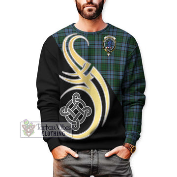 Forsyth Tartan Sweatshirt with Family Crest and Celtic Symbol Style Unisex - Tartan Vibes Clothing