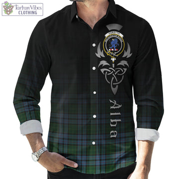 Forsyth Tartan Long Sleeve Button Up Featuring Alba Gu Brath Family Crest Celtic Inspired Men's Shirt - Tartan Vibes Clothing