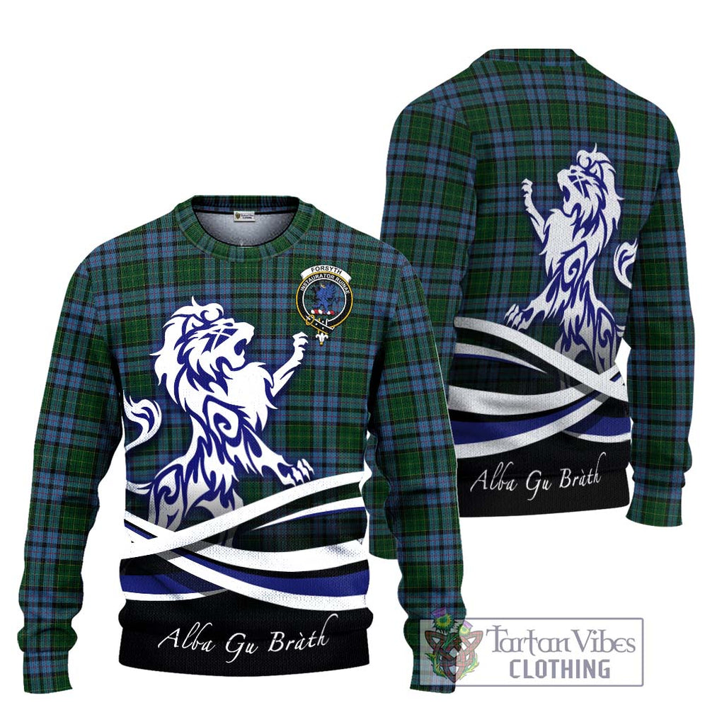 Forsyth Tartan Ugly Sweater with Alba Gu Brath Regal Lion Emblem Unisex - Tartan Vibes Clothing