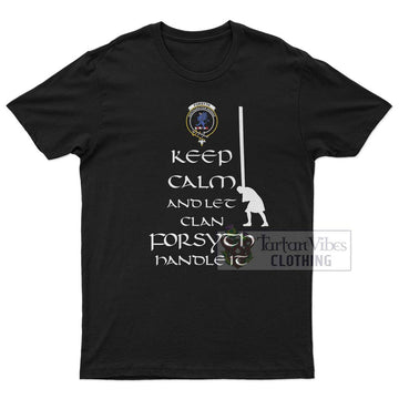Forsyth Clan Men's T-Shirt: Keep Calm and Let the Clan Handle It Caber Toss Highland Games Style