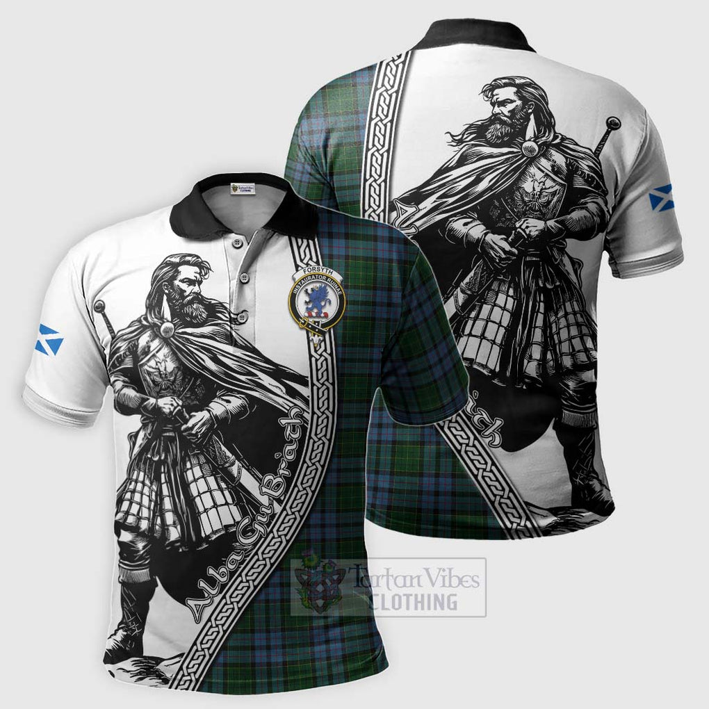 Forsyth Tartan Clan Crest Polo Shirt with Highlander Warrior Celtic Style Kid - Tartan Vibes Clothing