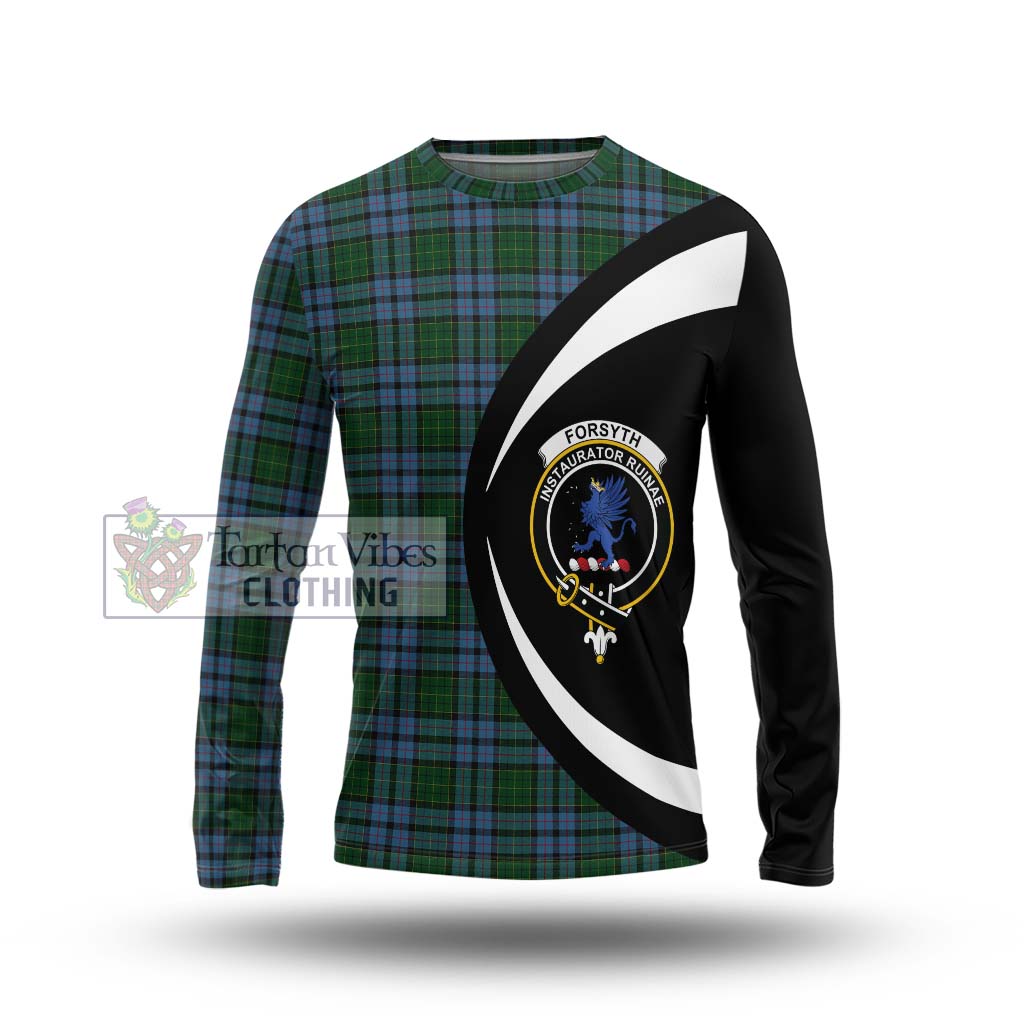 Forsyth Tartan Long Sleeve T-Shirt with Family Crest Circle Style Unisex - Tartan Vibes Clothing