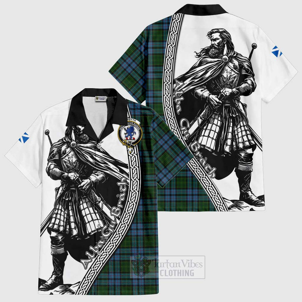 Forsyth Tartan Clan Crest Hawaiian Shirt with Highlander Warrior Celtic Style Kid - Tartan Vibes Clothing