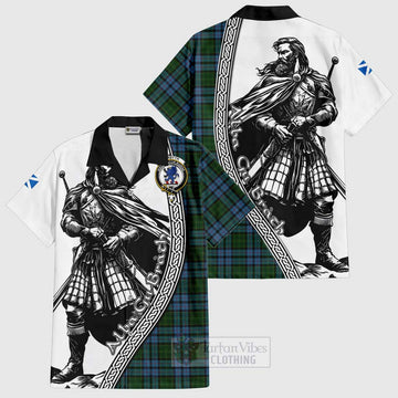 Forsyth Tartan Clan Crest Hawaiian Shirt with Highlander Warrior Celtic Style Kid - Tartan Vibes Clothing