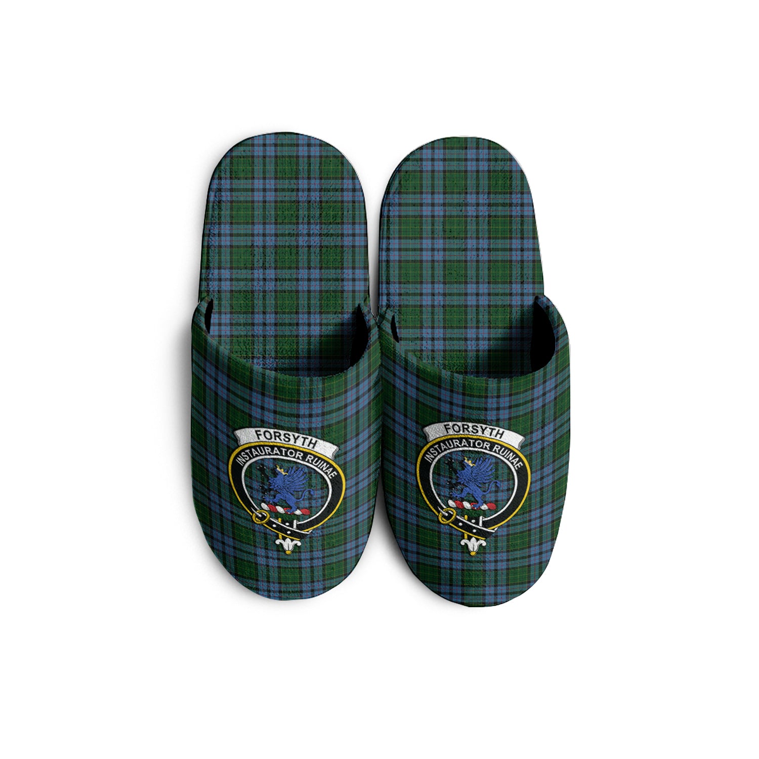 Forsyth Tartan Home Slippers with Family Crest - Tartanvibesclothing