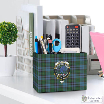 Forsyth Tartan Pen Holder with Family Crest One Size 5.9"(L)*2.7"(W)*4.3"(H) - Tartan Vibes Clothing