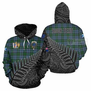 Forsyth Crest Tartan Hoodie with New Zealand Silver Fern Half Style