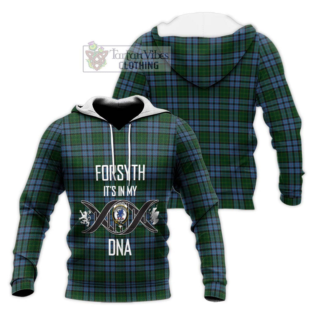 Forsyth Tartan Knitted Hoodie with Family Crest DNA In Me Style Unisex Knitted Pullover Hoodie - Tartan Vibes Clothing