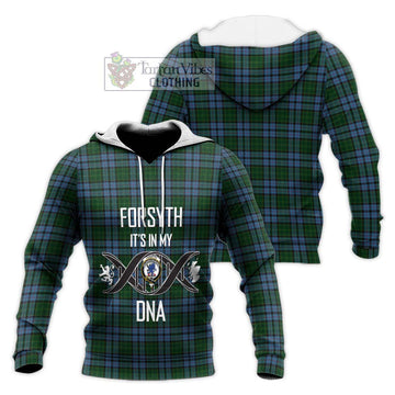 Forsyth Tartan Knitted Hoodie with Family Crest DNA In Me Style Unisex Knitted Pullover Hoodie - Tartan Vibes Clothing