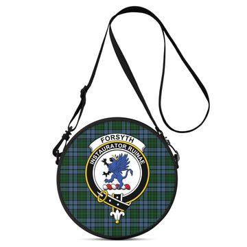 Forsyth Tartan Round Satchel Bags with Family Crest