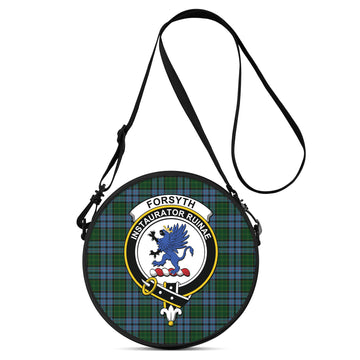 Forsyth Tartan Round Satchel Bags with Family Crest One Size 9*9*2.7 inch - Tartan Vibes Clothing