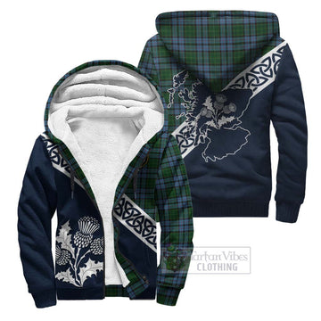 Forsyth Tartan Sherpa Hoodie Featuring Thistle and Scotland Map Unisex - Tartan Vibes Clothing
