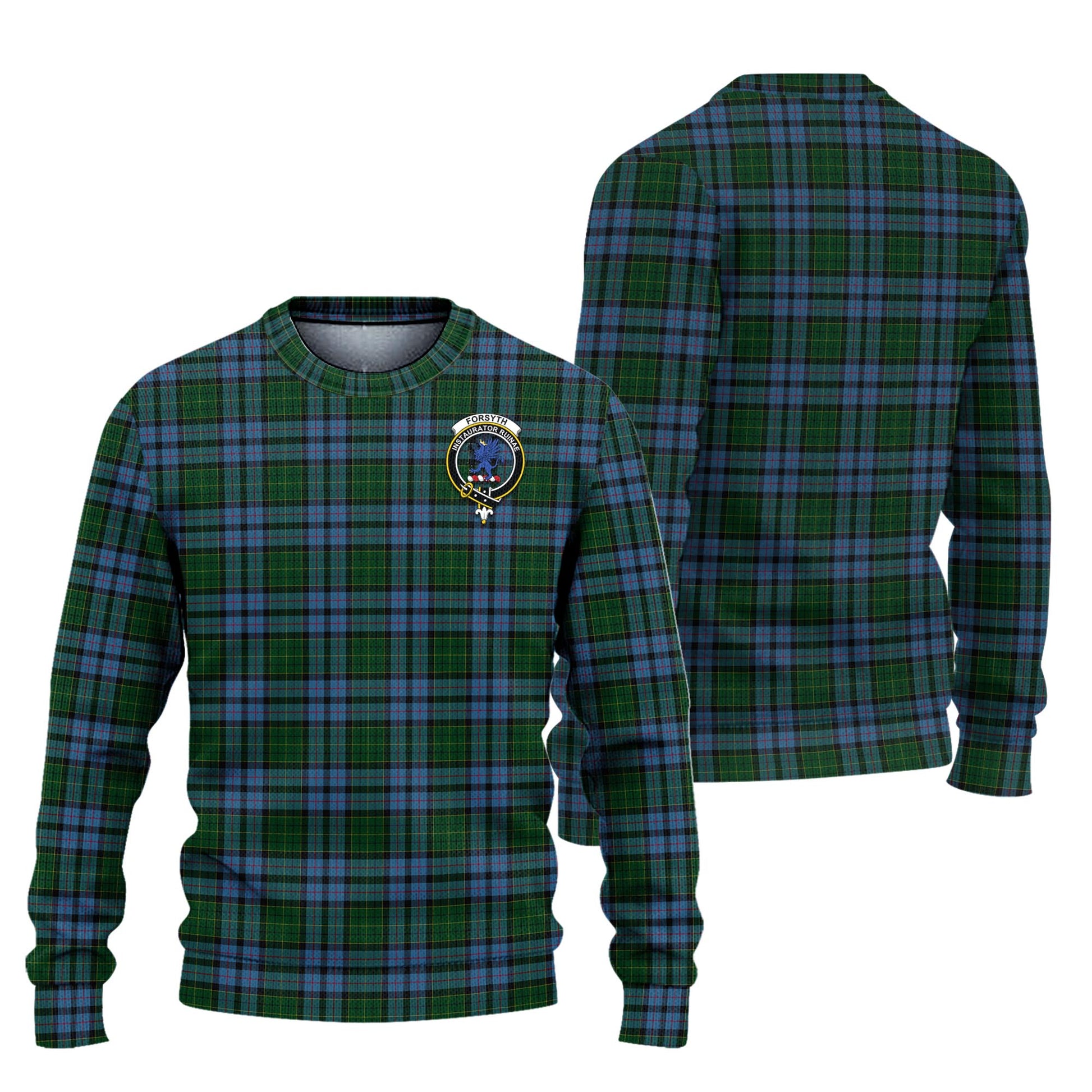 Forsyth Tartan Ugly Sweater with Family Crest Unisex - Tartan Vibes Clothing
