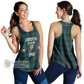 Forsyth Tartan Women's Racerback Tanks with Family Crest DNA In Me Style