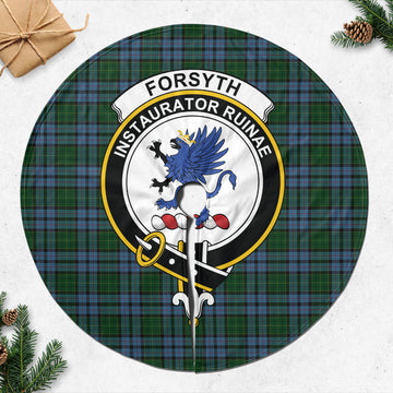 Forsyth Tartan Christmas Tree Skirt with Family Crest 47*47 inch - Tartan Vibes Clothing