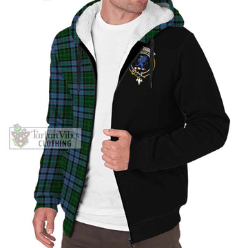 Forsyth Tartan Sherpa Hoodie with Family Crest and Half Of Me Style Unisex S - Tartan Vibes Clothing