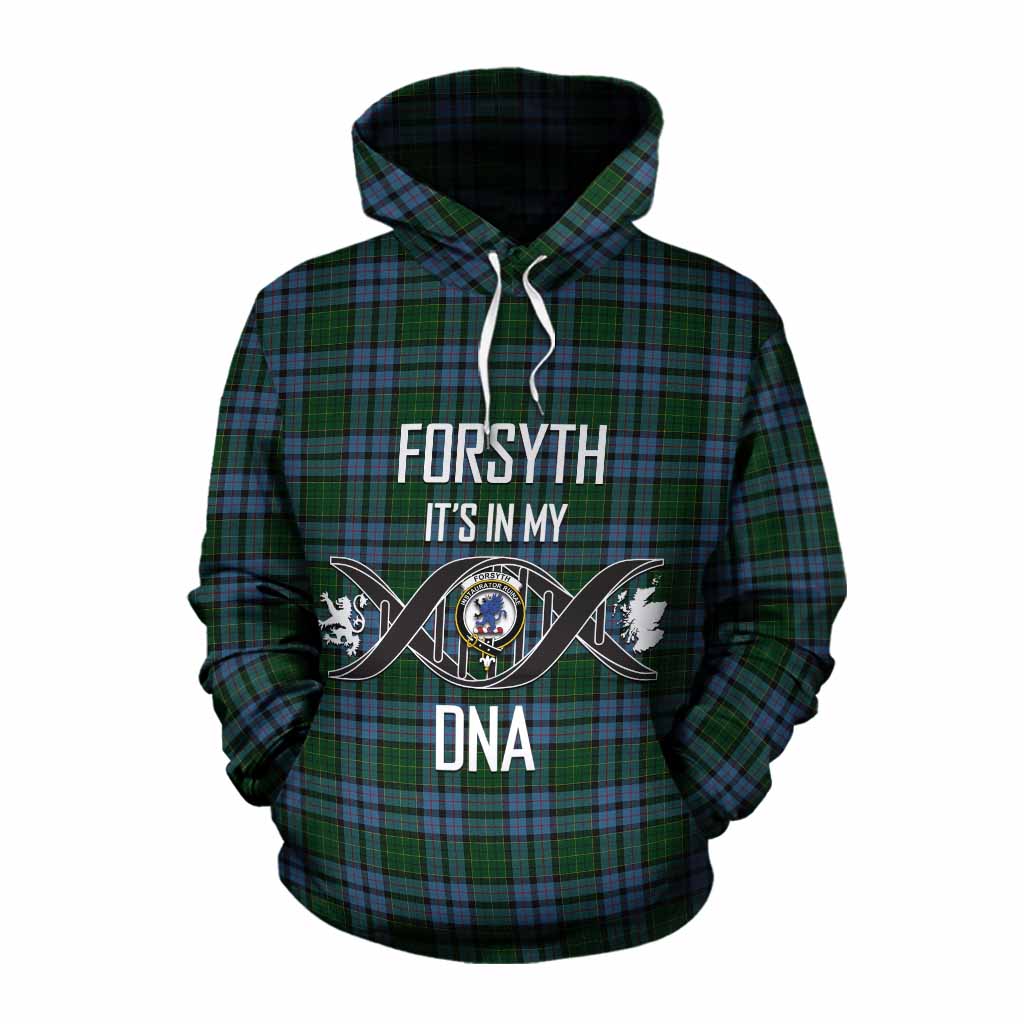Forsyth Tartan Cotton Hoodie with Family Crest DNA In Me Style Pullover Hoodie XS - Tartan Vibes Clothing