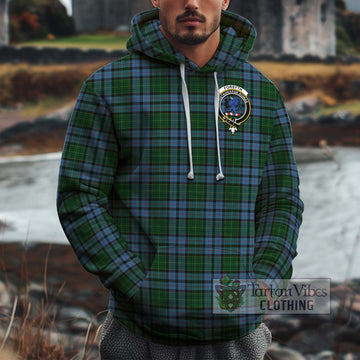 Forsyth Tartan Cotton Hoodie with Family Crest Zip Hoodie - Tartan Vibes Clothing