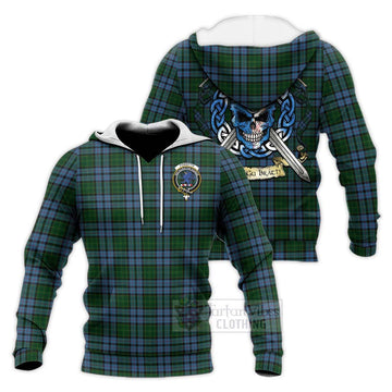 Forsyth Tartan Knitted Hoodie with Family Crest Celtic Skull Style Unisex Knitted Pullover Hoodie - Tartan Vibes Clothing