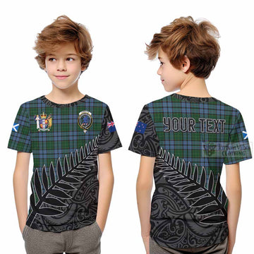Forsyth Crest Tartan Kid T-Shirt with New Zealand Silver Fern Half Style
