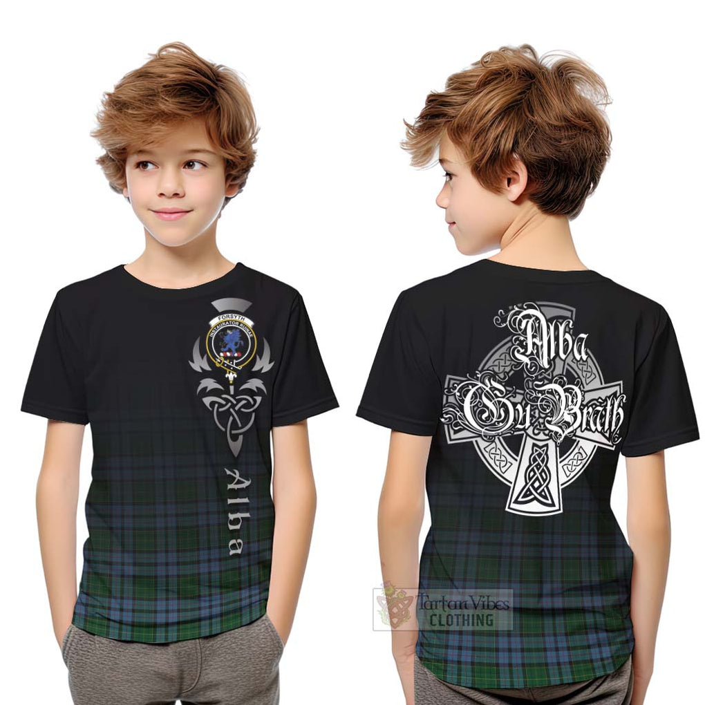 Forsyth Tartan Kid T-Shirt Featuring Alba Gu Brath Family Crest Celtic Inspired Youth XL Size14 - Tartan Vibes Clothing