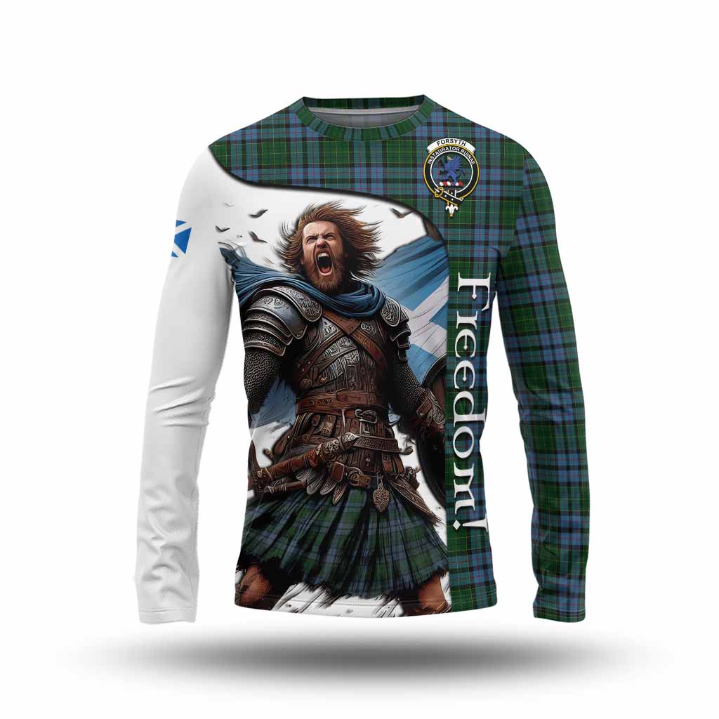 Tartan Vibes Clothing Forsyth Crest Tartan Long Sleeve T-Shirt Inspired by the Freedom of Scottish Warrior