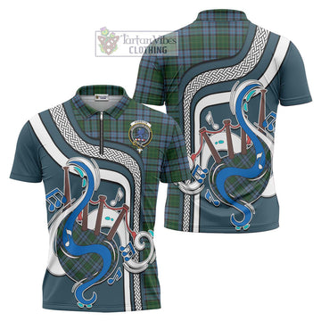 Forsyth Tartan Zipper Polo Shirt with Epic Bagpipe Style