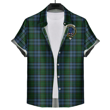 Forsyth Tartan Short Sleeve Button Down Shirt with Family Crest
