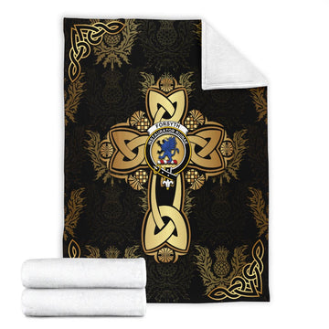 Forsyth Clan Blanket Gold Thistle Celtic Style