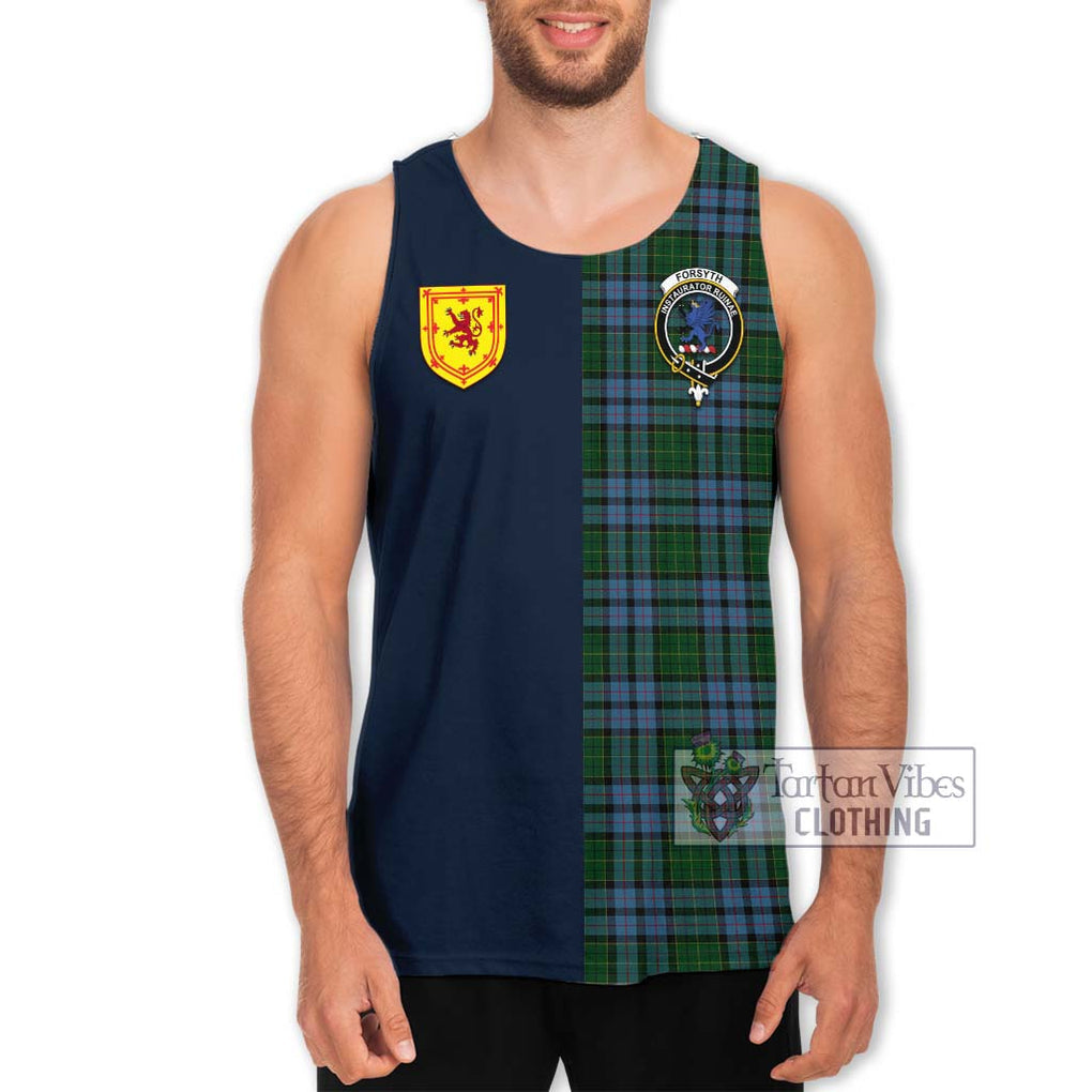 Forsyth Tartan Men's Tank Top Alba with Scottish Lion Royal Arm Half Style Men - Tartan Vibes Clothing