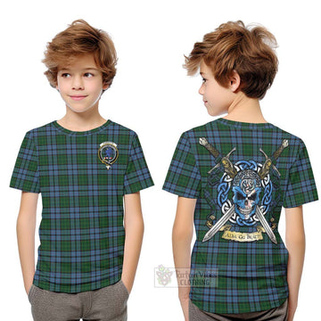 Forsyth Tartan Kid T-Shirt with Family Crest Celtic Skull Style Youth XL Size14 - Tartan Vibes Clothing